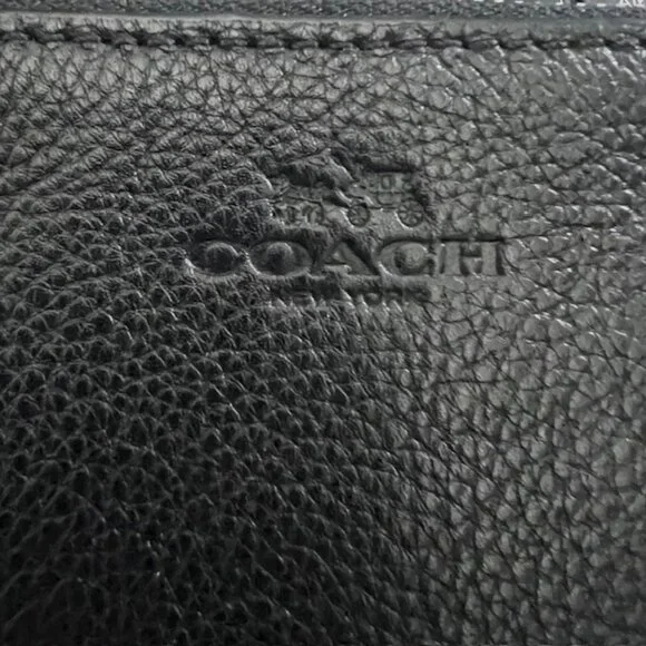 2 Vintage Wallets black leather full zip COACH & Ana Hindmarch with Studs (70) - Picture 4 of 11